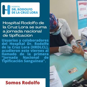 Lee más sobre el artículo Hospital Rodolfo de la Cruz Lora se suma a jornada nacional de tipificación